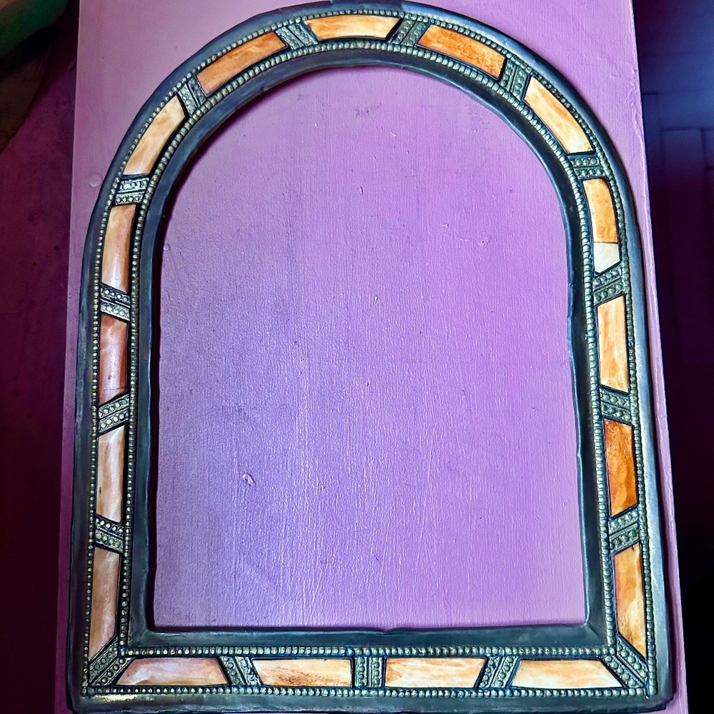Moroccan bone and tin frame